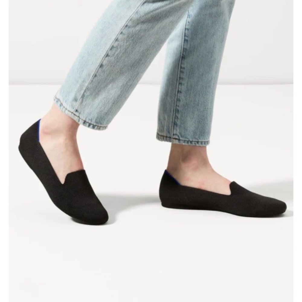 Rothy's Black Solid The Loafers Women's Sz. 8 Comfortable Knit Loafers Shoes